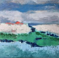 paysage et toits rouges