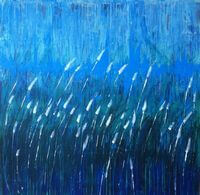 Herbes sur fond bleu