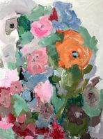 fleurs multicolores abstrait